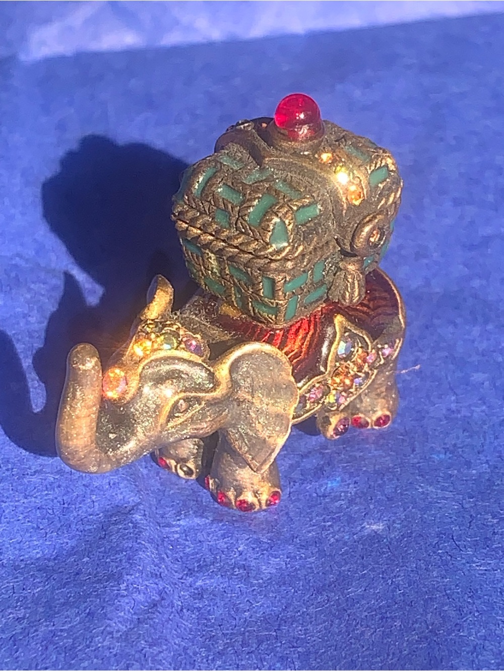 Jay Strongwater "Mimi" Elephant with Basket Trinket Box  **Signed